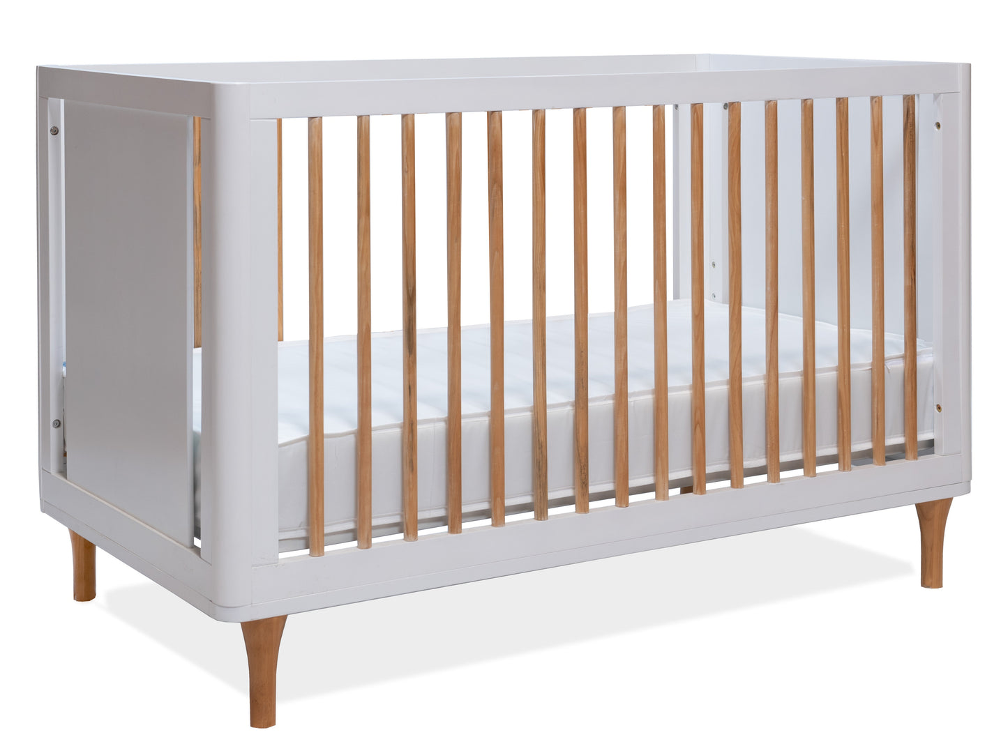 Lollipop 4-in-1 Convertible Crib with Free Toddler Rail Conversion Kit + Crib Mattress
