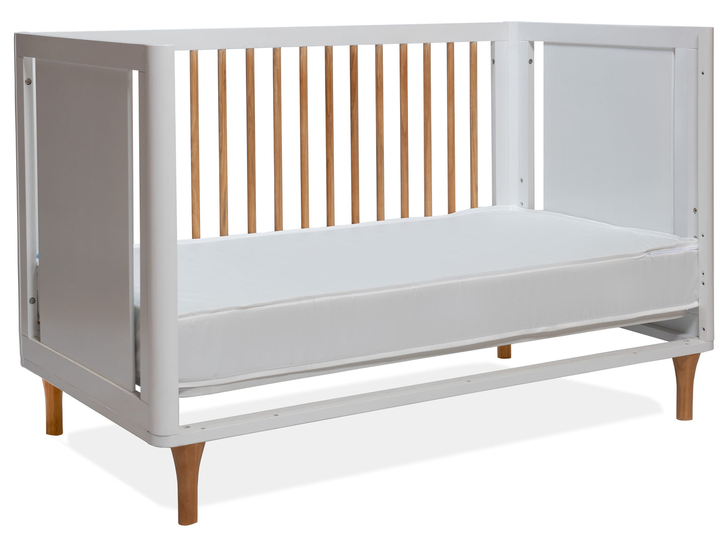 Lollipop 4-in-1 Convertible Crib with Free Toddler Rail Conversion Kit + Crib Mattress
