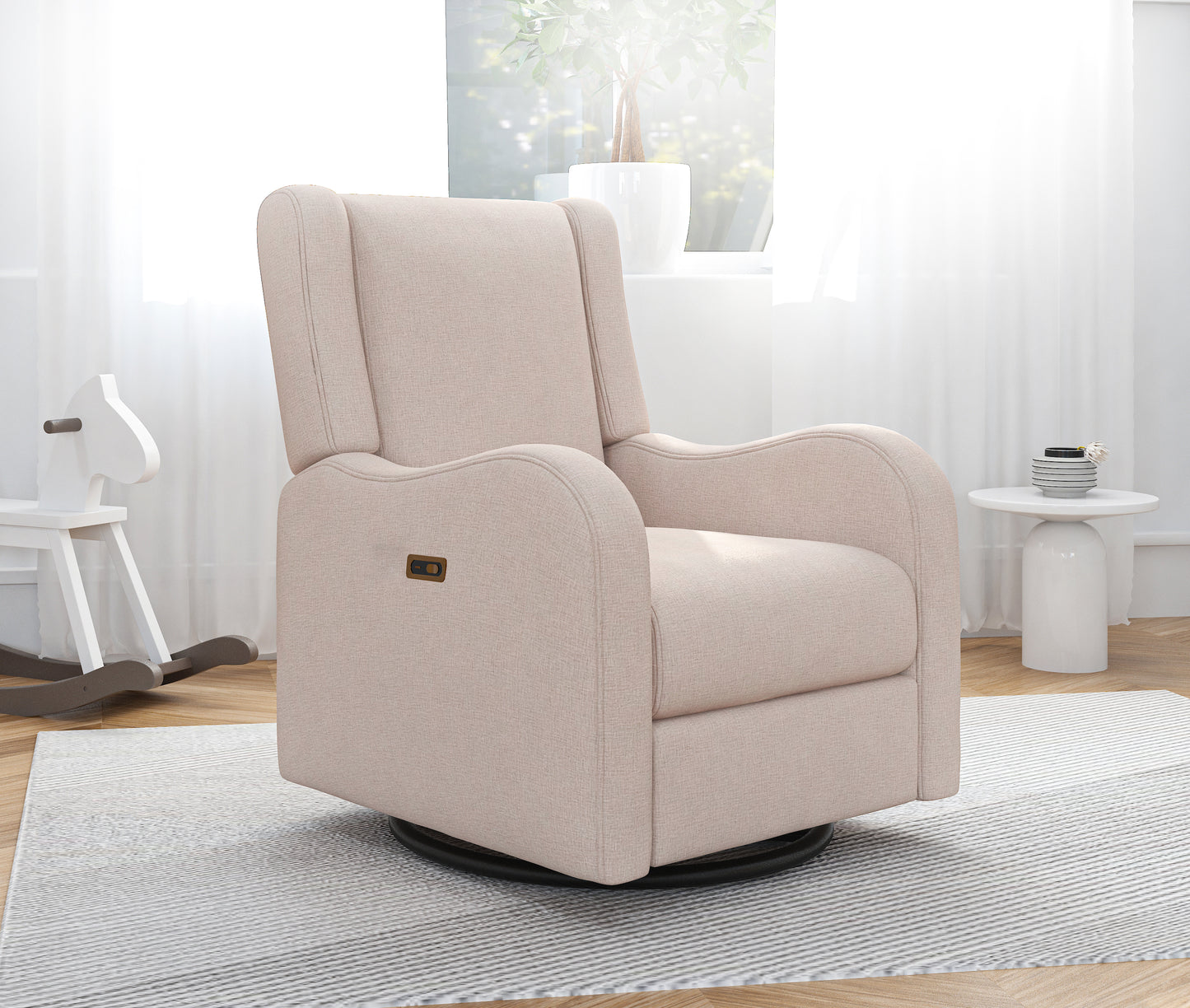 Alice Nursery Power Swivel Glider Recliner in Sand