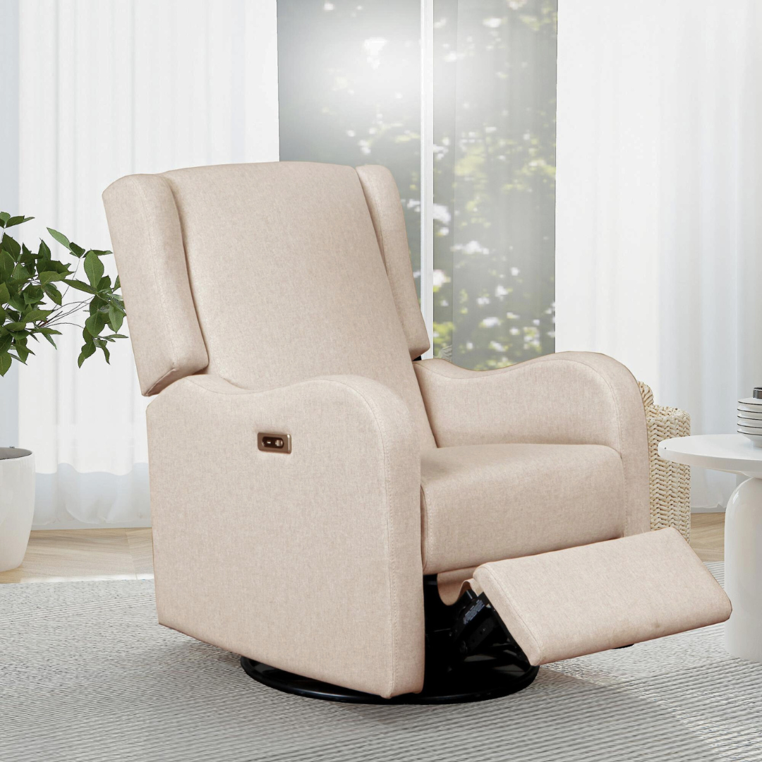 Alice Nursery Power Swivel Glider Recliner in Sand