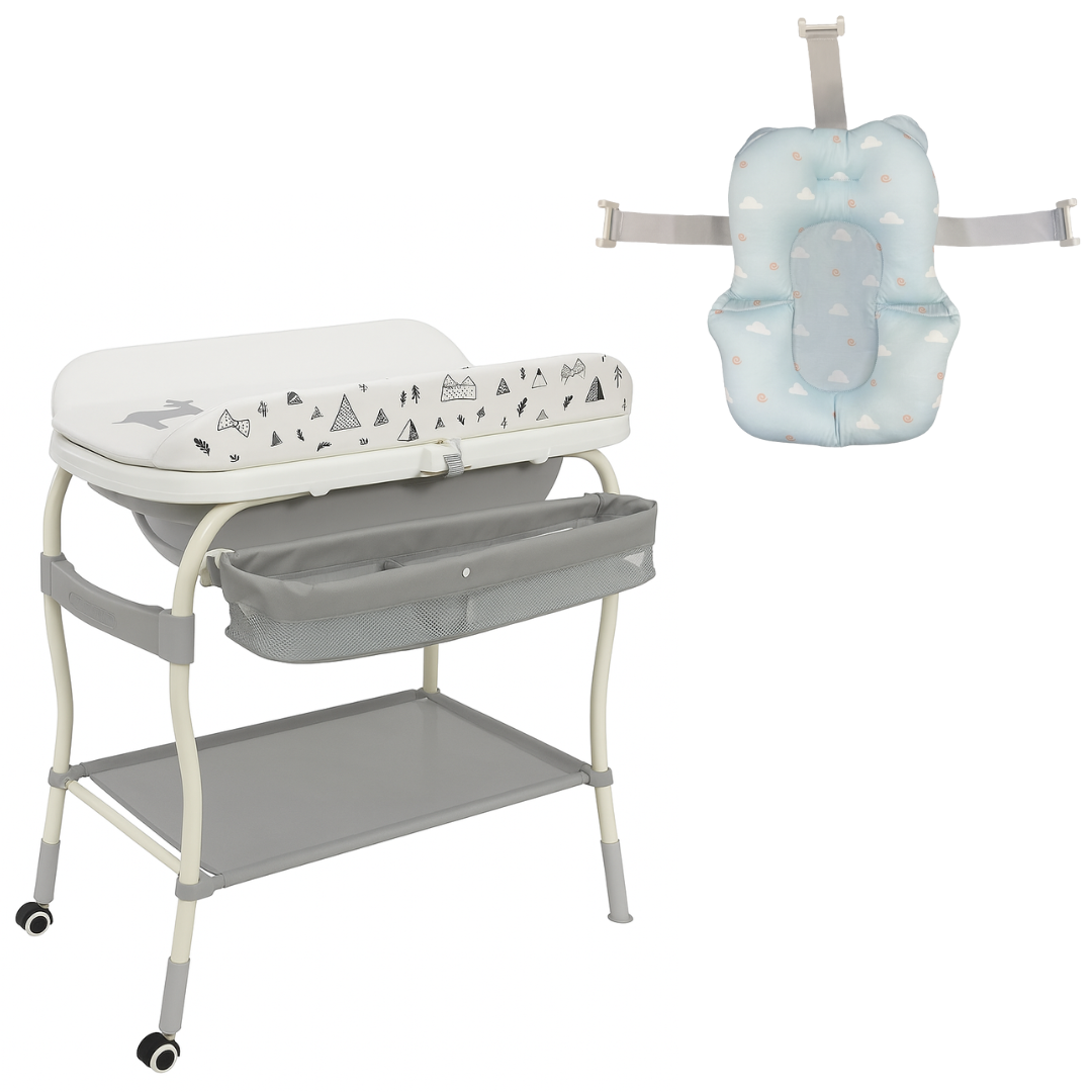 LiftNest 2-in-1 Standing Bathtub with Changing table (With Bath Pillow)