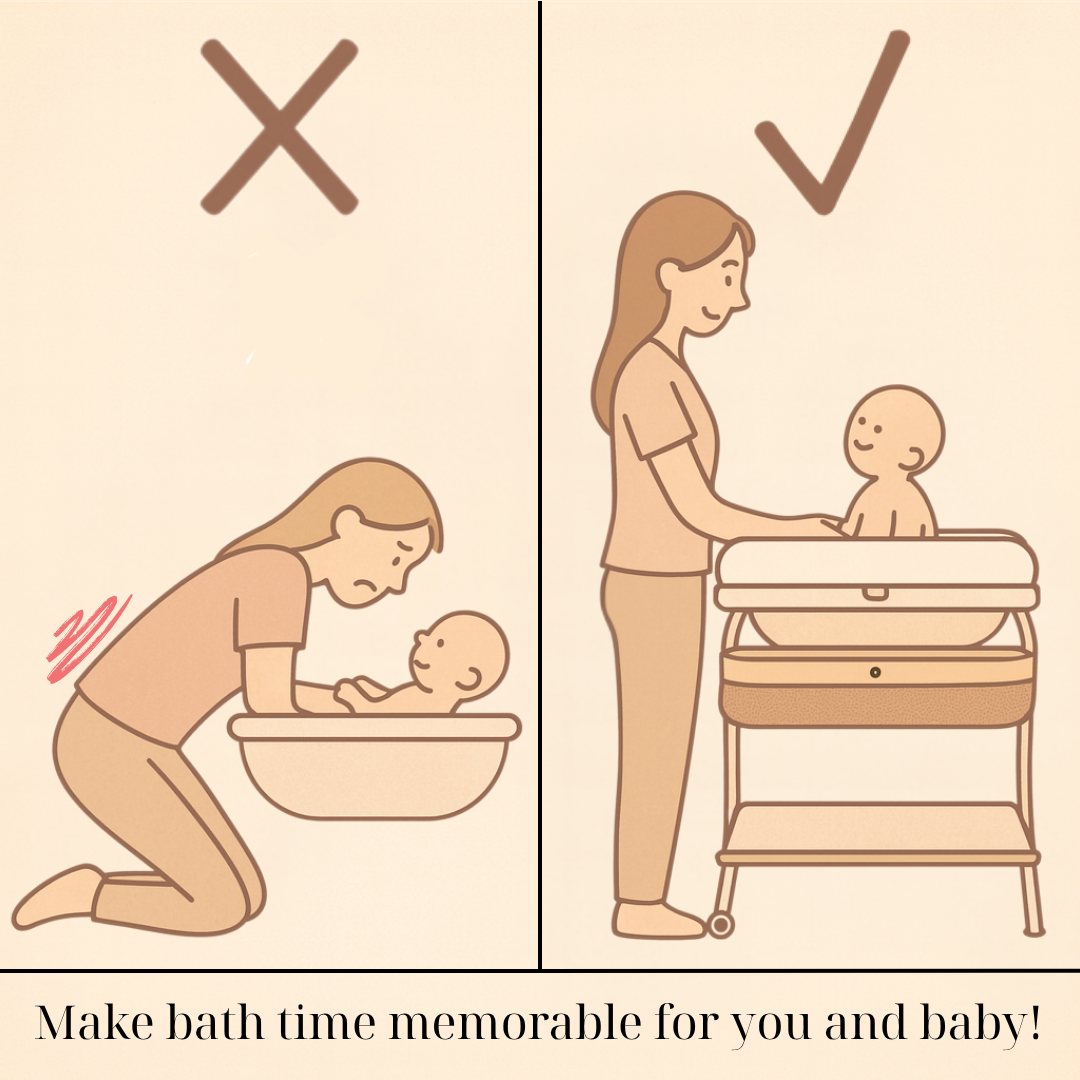 LiftNest 2-in-1 Standing Bathtub with Changing table (With Bath Pillow)