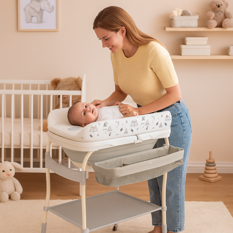 LiftNest 2-in-1 Standing Bathtub with Changing table (Without Bath Pillow)