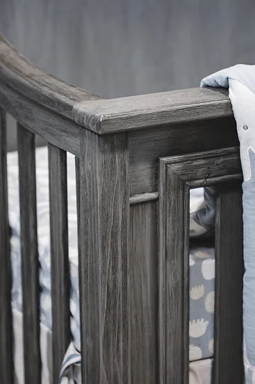 Gray wood crib sales